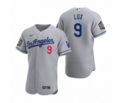 Men's Los Angeles Dodgers #9 Gavin Lux Nike Gray 2020 World Series Authentic Jersey