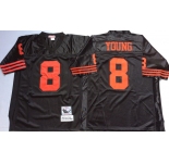 Men's Nike San Francisco 49ers #8 Steve Young Black Throwback jerseys