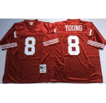 Men's Nike San Francisco 49ers #8 Steve Young Red Throwback jerseys