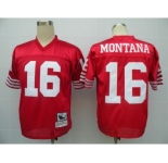 San Francisco 49ers #16 Joe Montana Red Throwback Jersey
