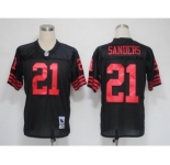 San Francisco 49ers #21 Deion Sanders Black Throwback Jersey