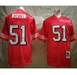 San Francisco 49ers #51 Ken Norton Jr. Red Throwback Mitchell & Ness Jersey