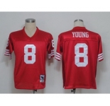 San Francisco 49ers #8 Steve Young Red Throwback Jersey