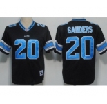 Detroit Lions #20 Barry Sanders Black Throwback Jersey