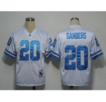 Detroit Lions #20 Barry Sanders White Throwback Jersey
