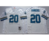 NFL Men's Detroit Lions #20 Barry Sanders M&N White