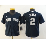 Nike Women's New York Yankees #2 Derek Jeter Authentic Navy Blue Baseball Jersey
