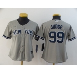 Nike Women's New York Yankees #99 Aaron Judge  Authentic Grey Road Baseball Jersey