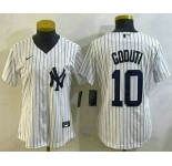 Women's New York Yankees #10 Goduti White Cool Base Stitched Jersey