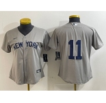 Women's New York Yankees #11 Anthony Volpe 2021 Grey Field of Dreams Cool Base Stitched Jersey