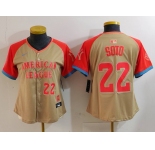 Women's New York Yankees #22 Juan Soto Number Cream 2024 All Star Limited Stitched Jersey