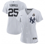 Women's New York Yankees #25 Gleyber Torres White 2024 World Series Cool Base Stitched Baseball Jersey