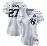 Women's New York Yankees #27 Giancarlo Stanton White 2024 World Series Cool Base Stitched Baseball Jersey