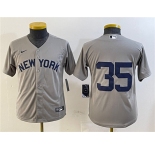 Women's New York Yankees #35 Clay Holmes Gray Cool Base Stitched Baseball Jersey