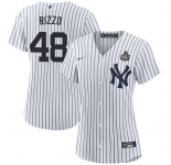 Women's New York Yankees #48 Anthony Rizzo White 2024 World Series Cool Base Stitched Baseball Jersey