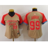 Women's New York Yankees #99 Aaron Judge Number Cream 2024 All Star Limited Stitched Jersey