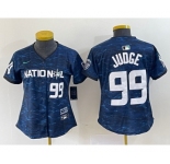 Women's New York Yankees #99 Aaron Judge Number Royal 2023 All Star Cool Base Stitched Baseball Jersey
