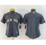 Women's New York Yankees Blank Grey 2022 All Star Stitched Cool Base Nike Jersey