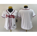 Women's Atlanta Braves Blank White Stitched MLB Cool Base Nike Jersey