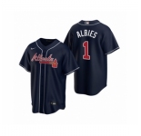 Youth Atlanta Braves #1 Ozzie Albies Nike Navy 2020 Replica Alternate Jersey