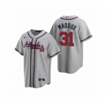 Youth Atlanta Braves #31 Greg Maddux Nike Gray 2020 Replica Road Jersey