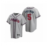 Youth Atlanta Braves #5 Freddie Freeman Nike Gray 2020 Replica Road Jersey