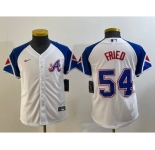 Youth Atlanta Braves #54 Max Fried White 2023 City Connect Cool Base Stitched Jersey