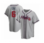 Youth Bobby Cox #6 Atlanta Braves Gray Replica Road Jersey