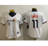 Youth Houston Astros #11 Cam Smith White 2025 City Connect Limited Stitched Baseball Jersey1