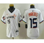 Youth Houston Astros #15 Isaac Paredes Number White 2025 City Connect Limited Stitched Jersey