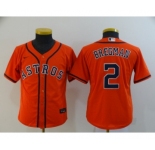 Youth Houston Astros #2 Alex Bregman Orange Stitched MLB Cool Base Nike Jersey