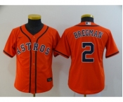 Youth Houston Astros #2 Alex Bregman Orange Stitched MLB Cool Base Nike Jersey