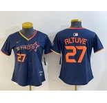 Youth Houston Astros #27 Jose Altuve Navy 2025 City Connect Limited Stitched Baseball Jersey