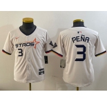 Youth  Houston Astros #3 Jeremy Pena Cream 2025 City Connect Limited Stitched Baseball Jersey