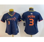 Youth Houston Astros #3 Jeremy Pena Navy 2025 City Connect Limited Stitched Baseball Jersey
