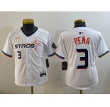 Youth  Houston Astros #3 Jeremy Pena White 2025 City Connect Limited Stitched Baseball Jersey1