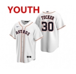 Youth Houston Astros #30 Kyle Tucker White Cool Base Stitched Jersey