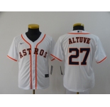 Youth Nike Houston Astros #27 Jose Altuve Authentic White Alternate Cool Base Baseball Jersey