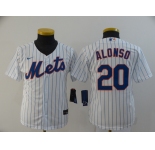 Nike Women's New York Mets #20 Pete Alonso Authentic Royal White Alternate Home Cool Base Baseball Jersey