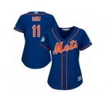 Wome Majestic New York Mets #11 Norichika Aoki Authentic Royal Blue Alternate Home Cool Base MLB Jersey