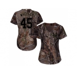 Women New York Mets #45 Zack Wheeler Camo Realtree Collection Cool Base Stitched MLB Jersey