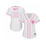 Women's Majestic New York Mets #32 Steven Matz Authentic White Fashion Cool Base MLB Jersey