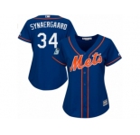 Women's Majestic New York Mets #34 Noah Syndergaard Authentic Royal Blue 2017 Spring Training Cool Base MLB Jersey