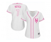 Women's Majestic New York Mets #7 Jose Reyes Authentic White Fashion Cool Base MLB Jersey