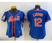 Women's New York Mets #12 Francisco Lindor Royal 2025 Spring Training Cool Base Stitched Baseball Jersey