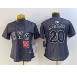 Women's New York Mets #20 Pete Alonso Number Grey 2024 City Connect Cool Base Stitched Jerseys