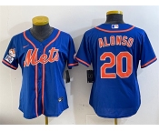 Women's New York Mets #20 Pete Alonso Royal 2025 Spring Training Cool Base Stitched Baseball Jersey
