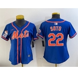 Women's New York Mets #22 Juan Soto Royal 2025 Spring Training Alternate Limited Stitched Baseball Jersey