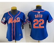Women's New York Mets #22 Juan Soto Royal 2025 Spring Training Alternate Limited Stitched Baseball Jersey