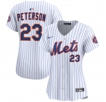 Women's New York Mets #23 David Peterson White 2025 Home Limited Stitched Baseball Jersey